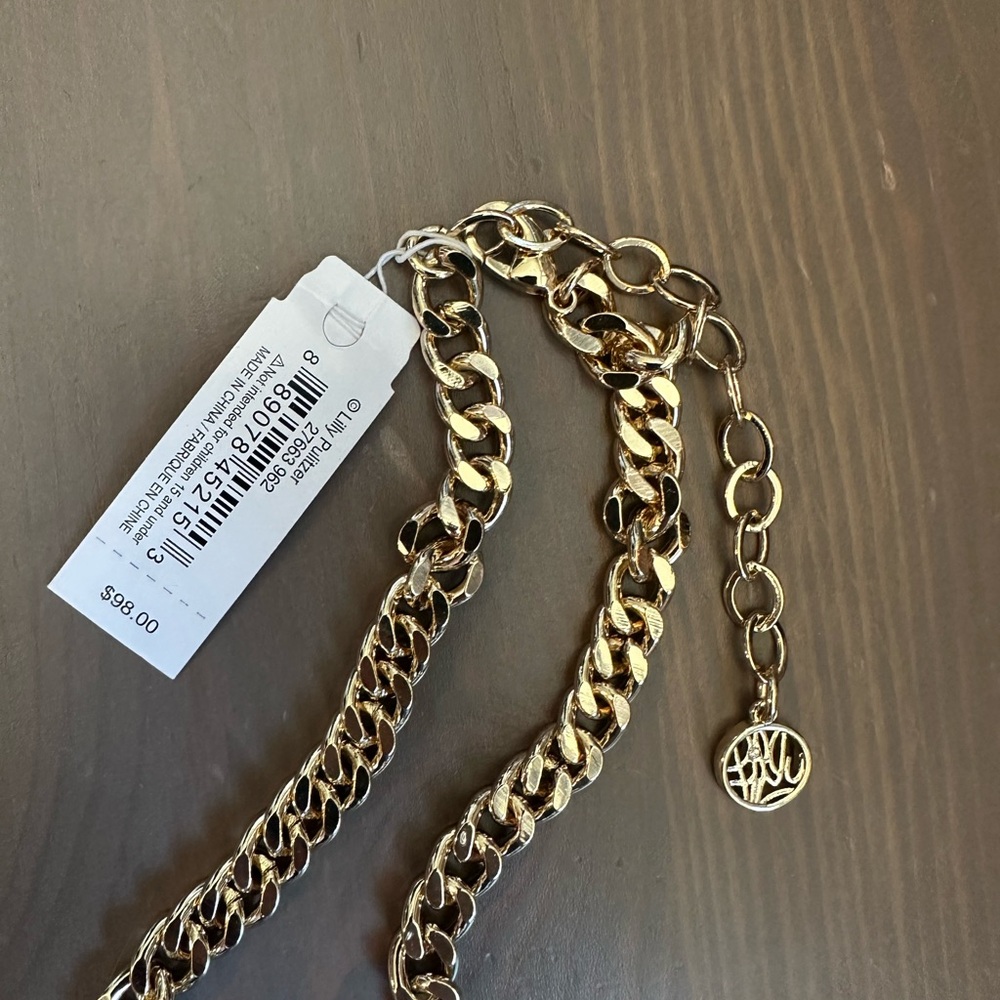 NWT Lilly Pulitzer Gold and Pink Necklace - Picture 5 of 5